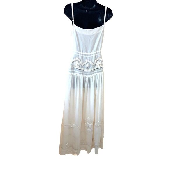 MINT by Jody Arnold ( Anthropology) small white  maxi semi sheer with full linin - Picture 8 of 11